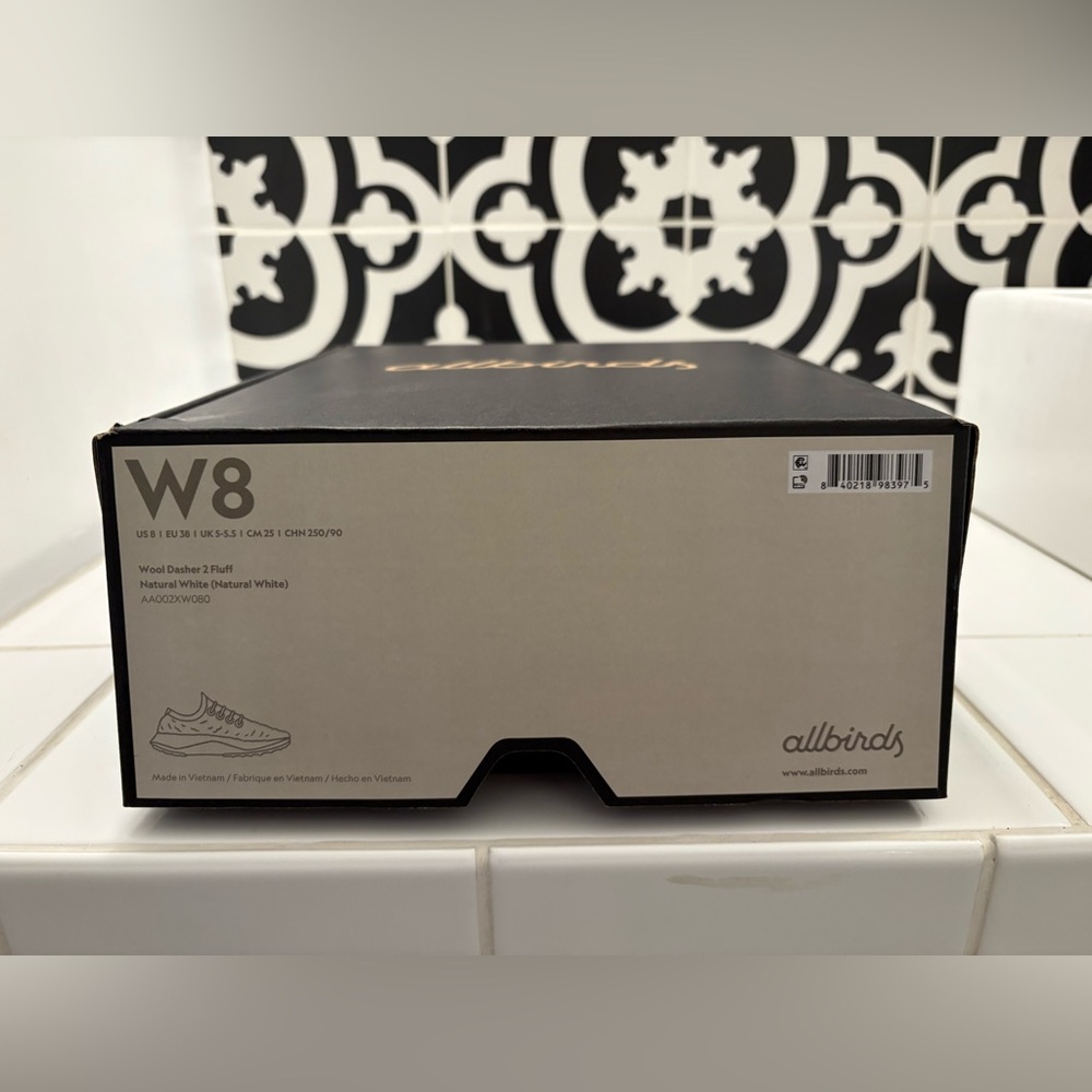 NWT Allbirds Women's Wool Dasher Fluff - Natural White - Size 8 - Picture 6 of 6